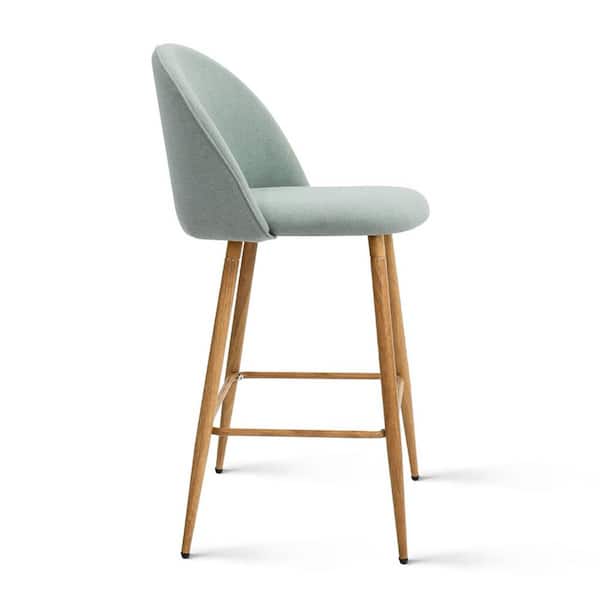 Upholstered 26 in. Aqua Counter Stool (Set of 2) (16.3 in. W x 37.6 in. H)