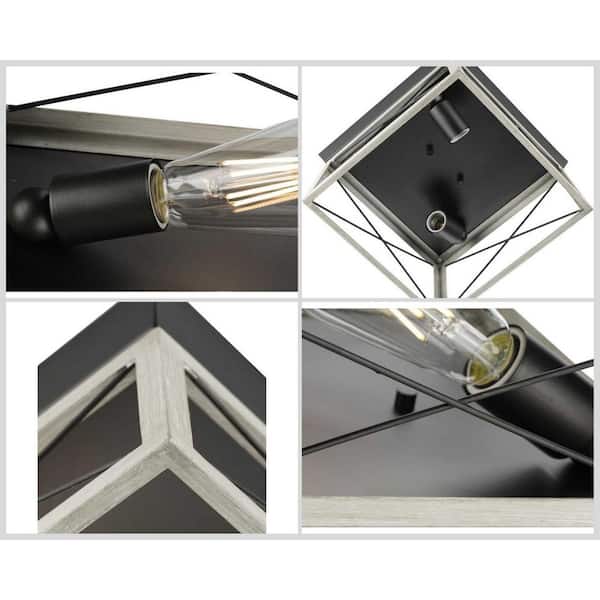 Briarwood Collection 2-Light Graphite Kitchen Farmhouse Ceiling Light Flush Mount