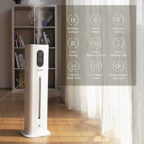 Humidifiers for Bedroom Large Room, AILINKE 8L Ultrasonic 8L, White_8L