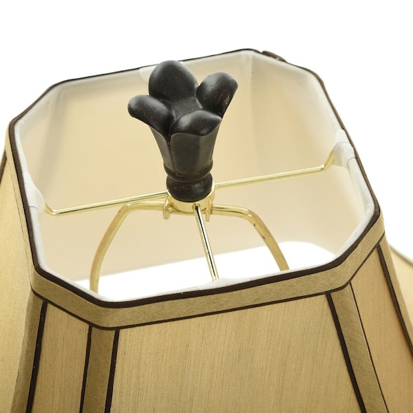 29 in. Brown Table Lamp with Beige Fabric Shade