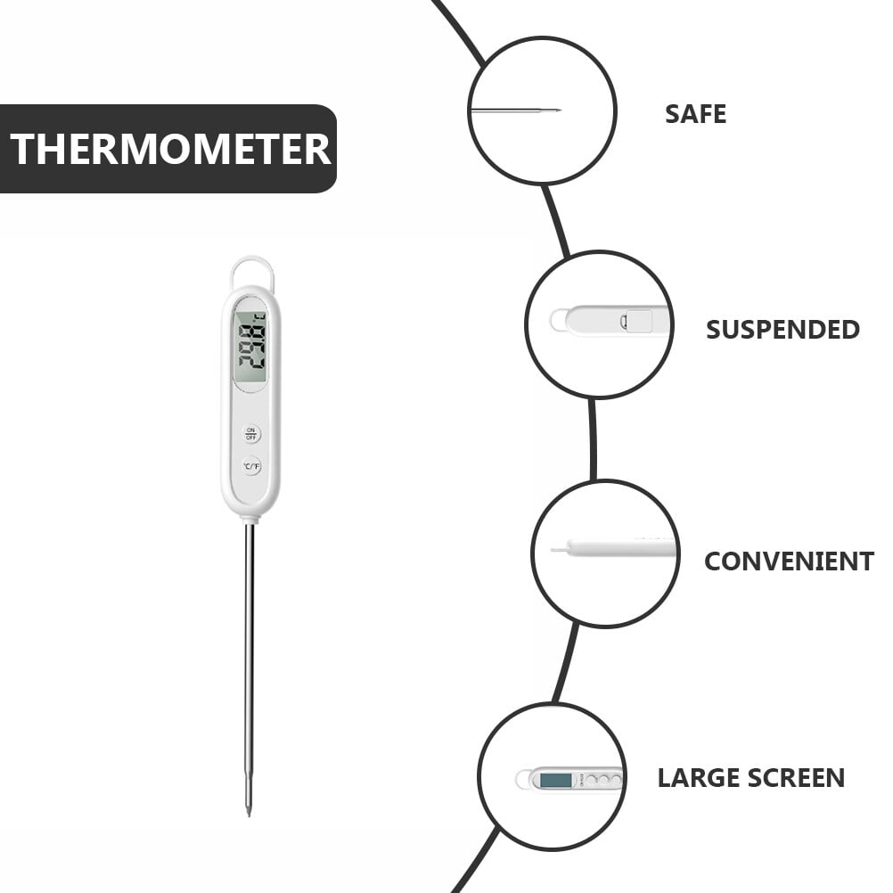 Instant Read Meat Thermometer Digital Cooking Food Thermometer with Super Long Probe for Grill Candy Kitchen BBQ Smoker Oven Oil Milk Yogurt Temperature
