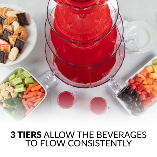 LPF230 3-Tier Lighted Party Fountain, Includes 8 Reusable Cups