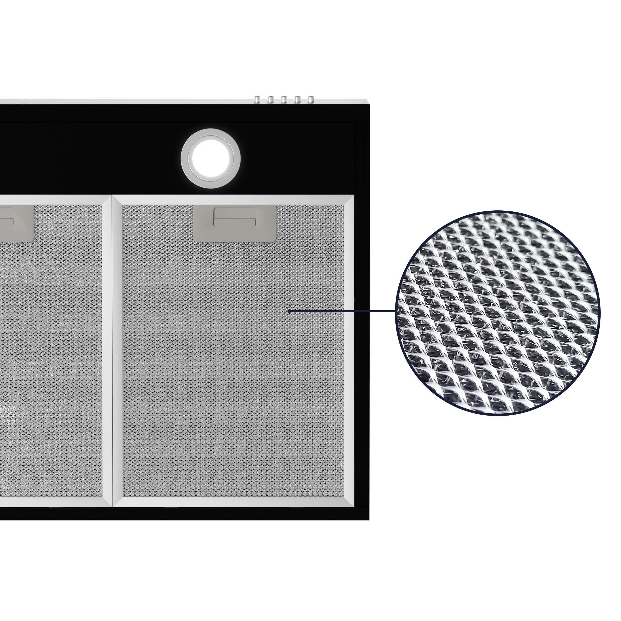 CIARRA Black Range Hood 30 inch Under Cabinet with Ducted Convertible Ductless Slim Kitchen over Stove Vent