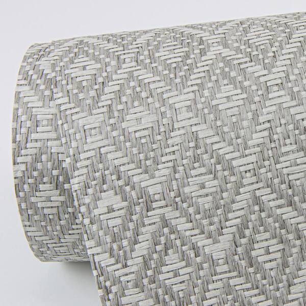 Hui Grey Paper Weave Grass Cloth Wallpaper