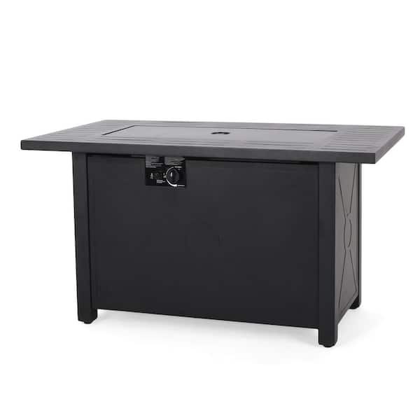 Haraldson Black Rectangular Metal Fire Pit