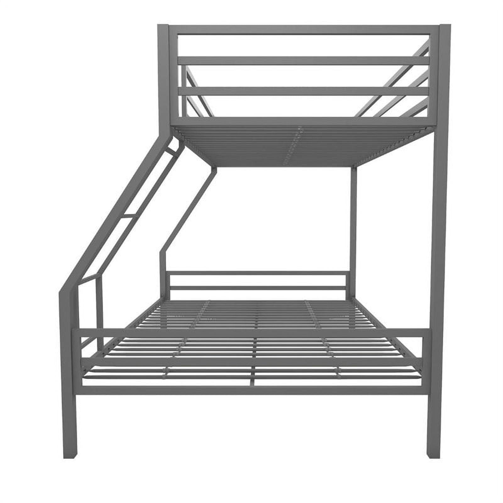 Teen Novogratz Charlie Twin-Over-Full Metal Bunk Bed, Gray