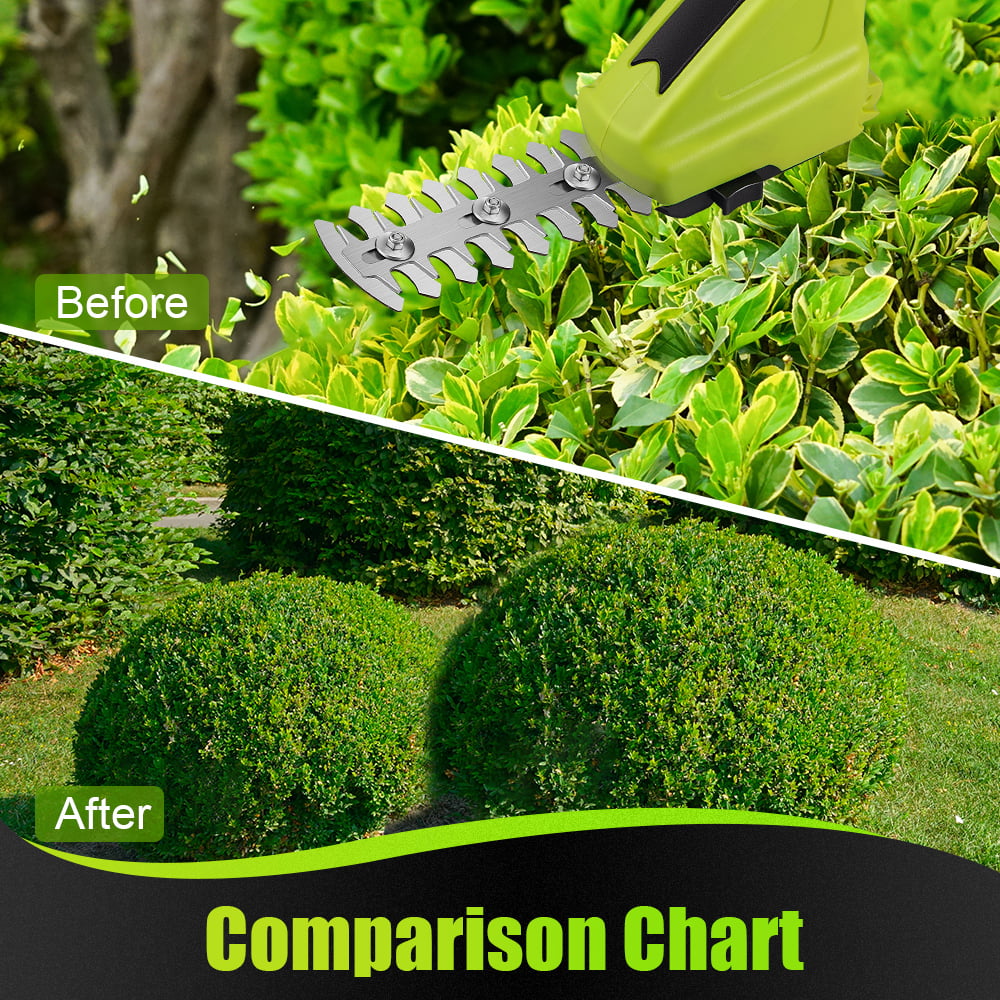 G  PEH Cordless Grass Shears, 2 in 1 Electric Mini Hedge Trimmer Cordless, Handheld Grass Hedge Cutter Clippers, Battery Operated Weed Hedge Trimmer