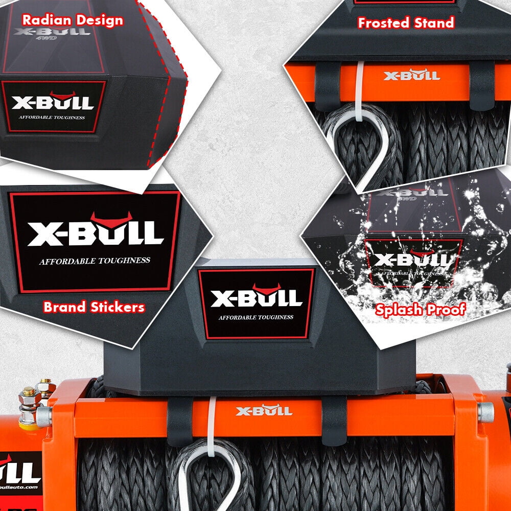 X-BULL Electric Winch 13000lb Winch 12V Synthetic Rope Trailer Towing Truck Off-road Jeep Winch With Wireless Remote