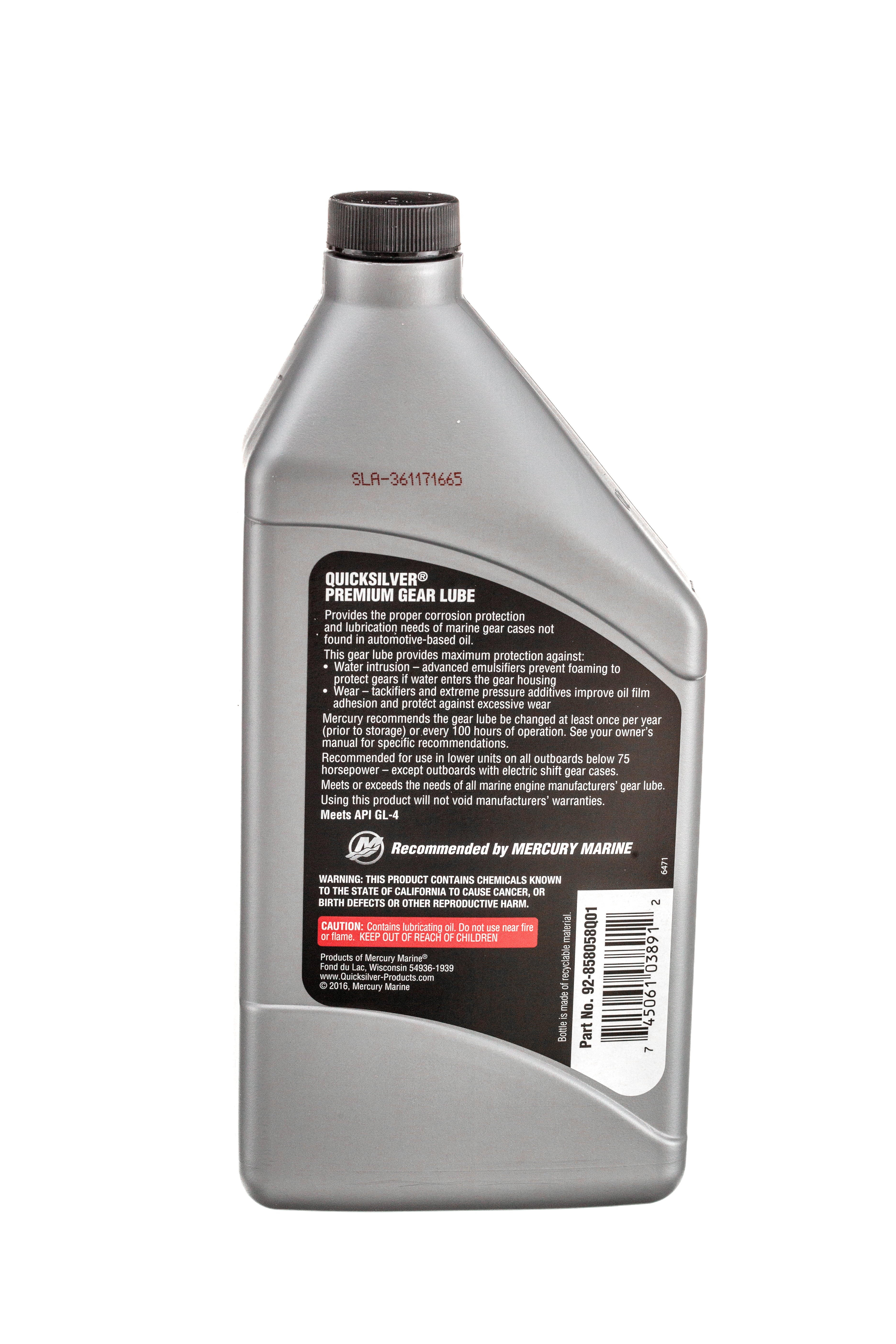 Quicksilver 80W-90 Premium Gear Lube - Marine Engine - 32 Ounce