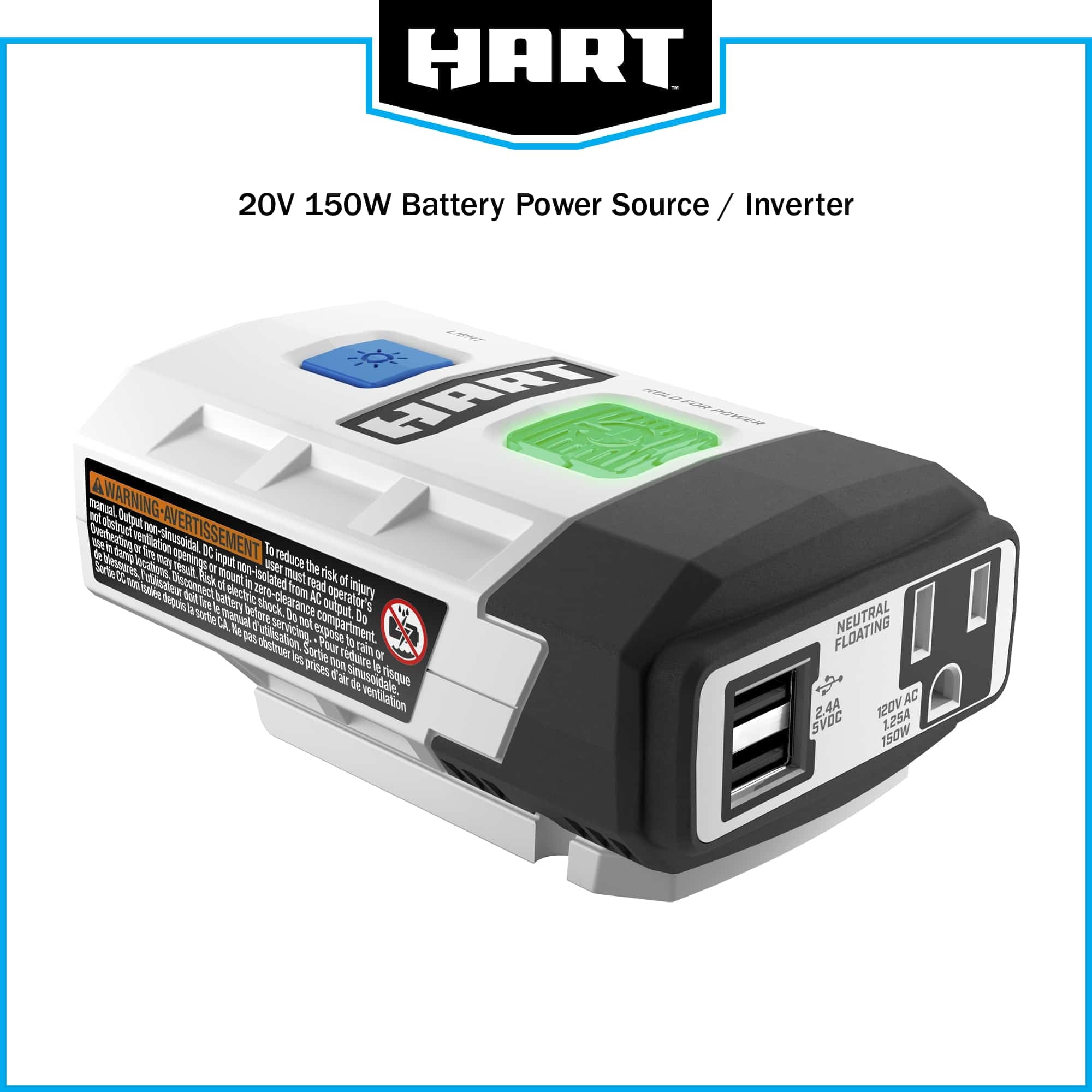 HART 20-Volt Power Source/Inverter (Battery Not Included)