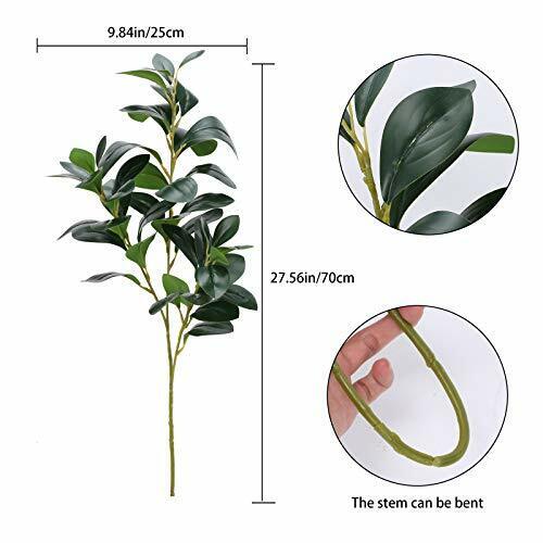 3 Bundles Artificial Greenery Stems Real Touch Faux Eucalyptus Leaves