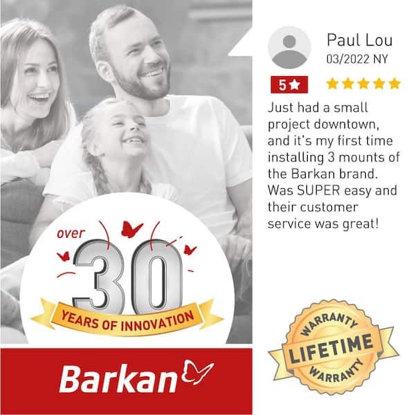 Barkan 13 in. to 65 in. Full Motion 4-Movement Extremely Extendable Extra Long Flat/Curved TV Wall Mount in Black