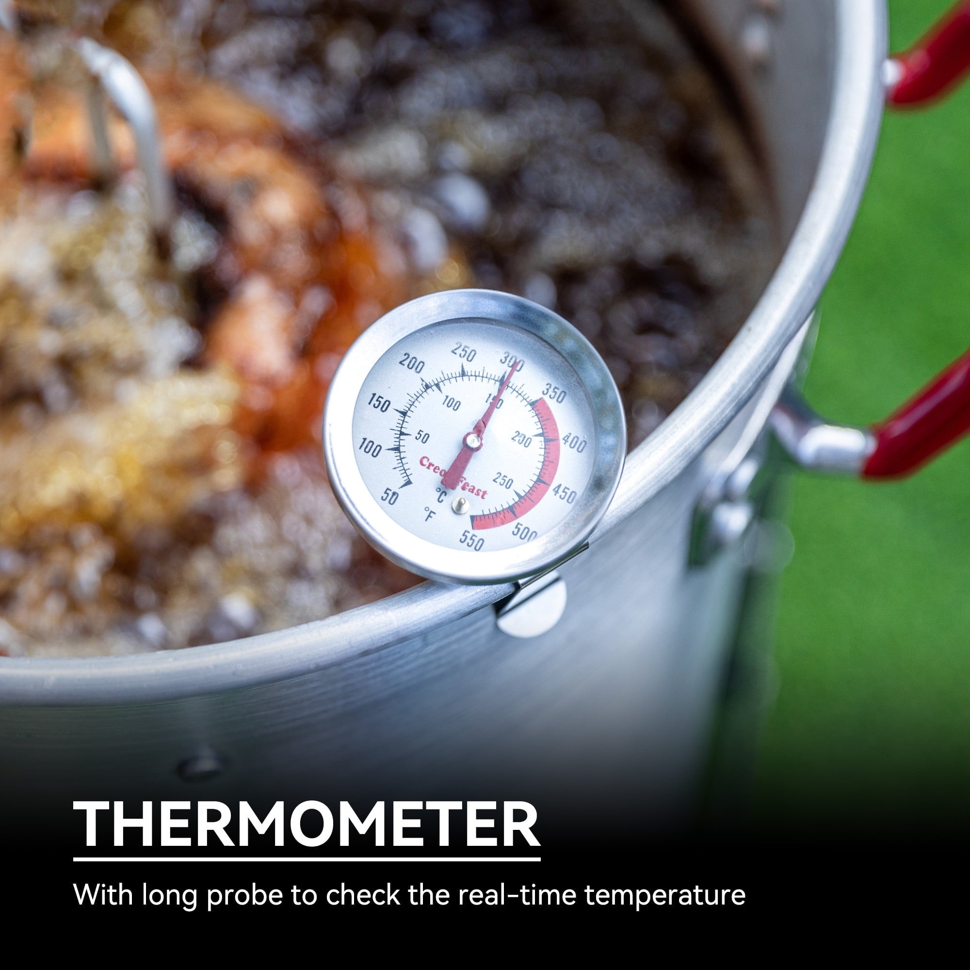 Creole Feast, TFS3000L, Premium Aluminum 30 Qt. Turkey Fryer Set, 50,000 BTU Burner