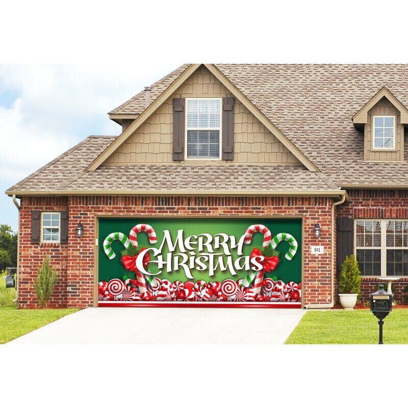 7 x 16ft Merry Christmas Holiday Banner Garage Door Cover Large Door Cover