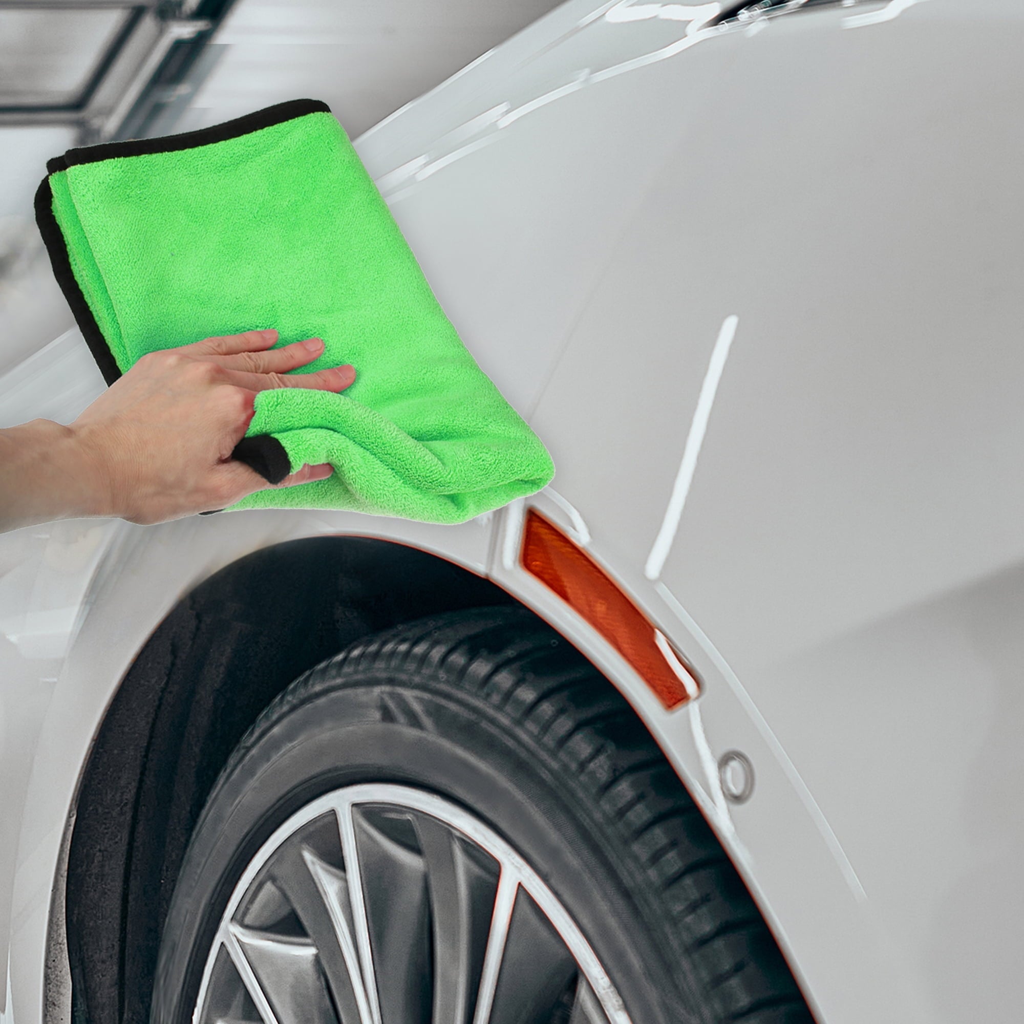 Unique Bargains Microfibre Car Drying Towel 80x60cm Extra Large Car Cleaning Green 2pcs