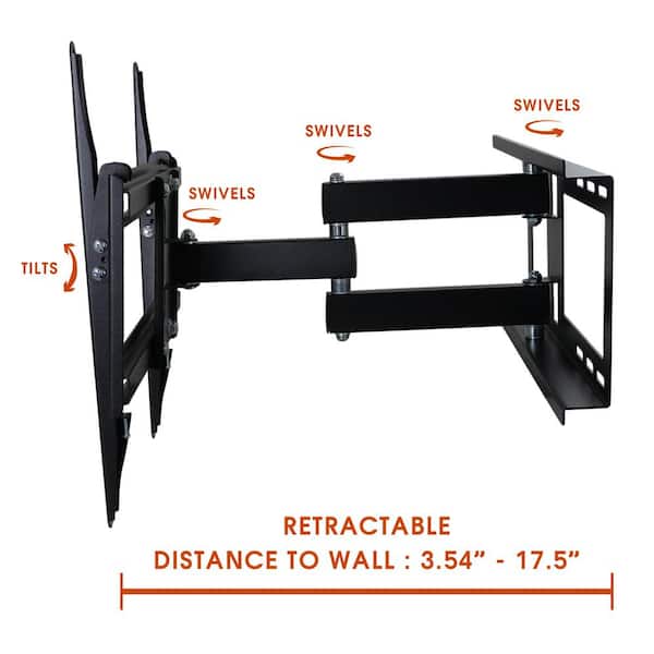 26-55 in. Full Motion Television Wall Mount in Black