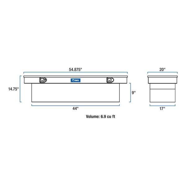 54 in. Bright Aluminum Crossover Truck Tool Box (Heavy Packaging)