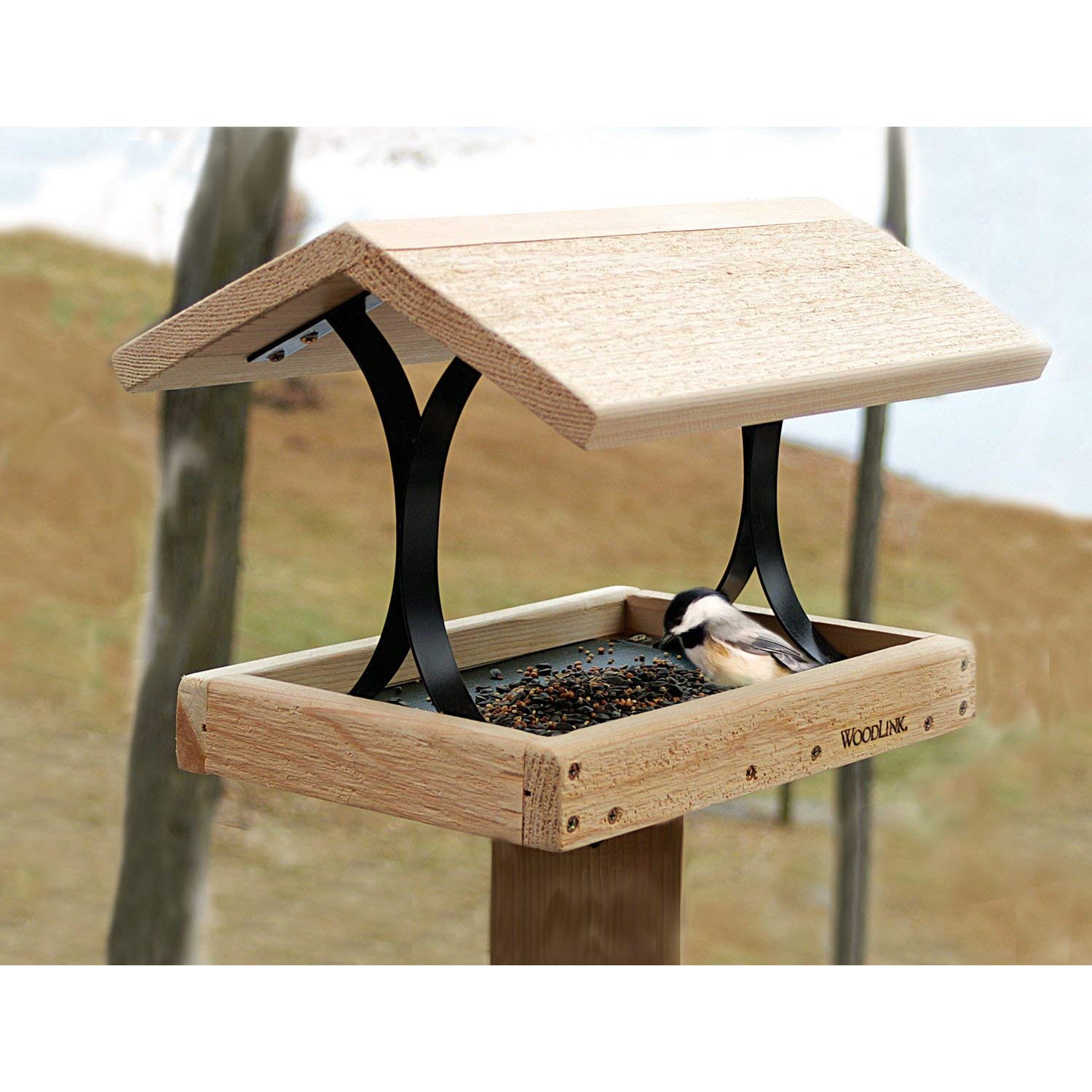 Woodlink Platform Bird Feeder, Cedar and Metal