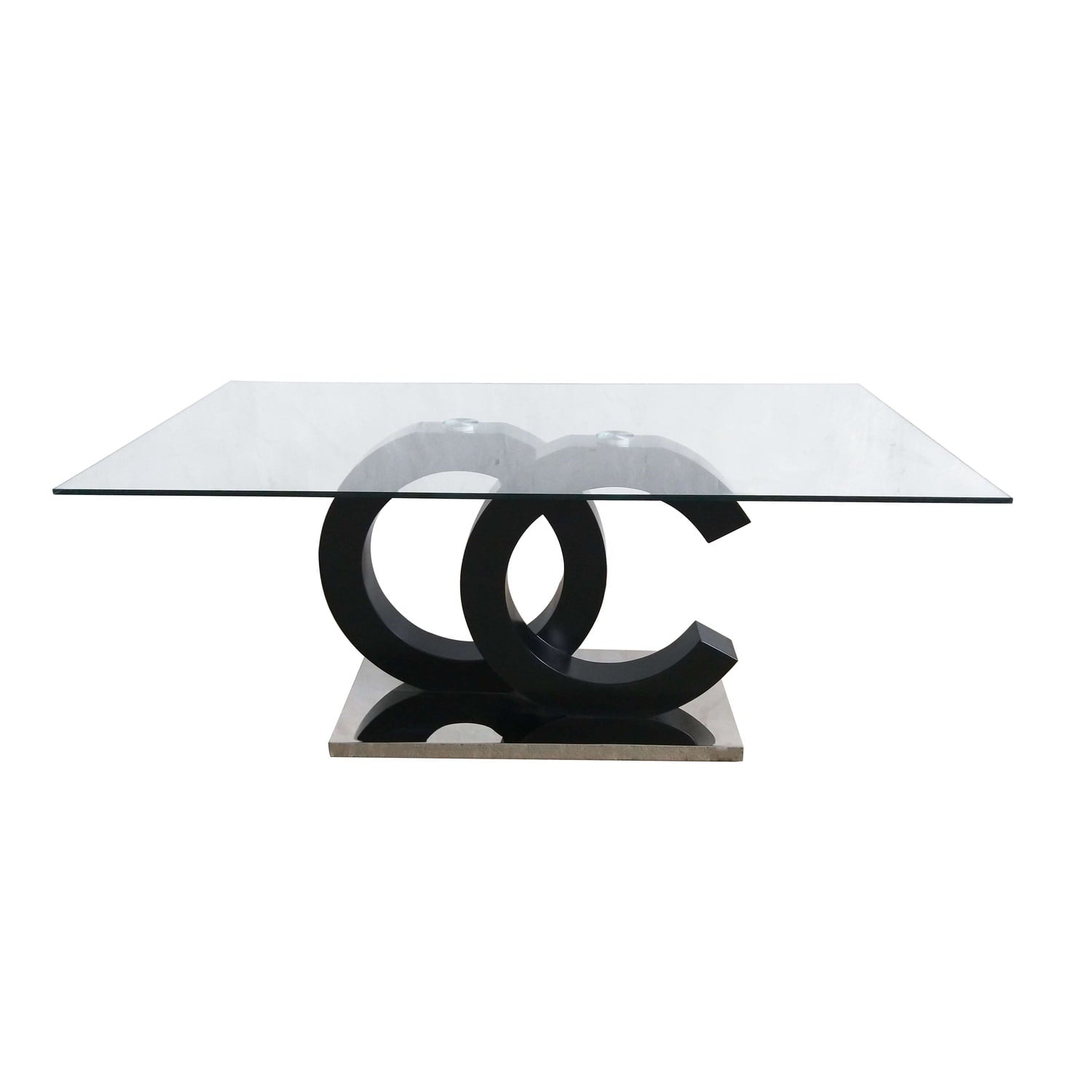 Global Furniture USA Matte Black & Stainless Steel Dining Table