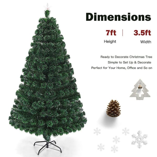 7 ft. Pre-Lit Artificial Christmas Tree Fiber Optic with Multi-Color LED Lights and Stand