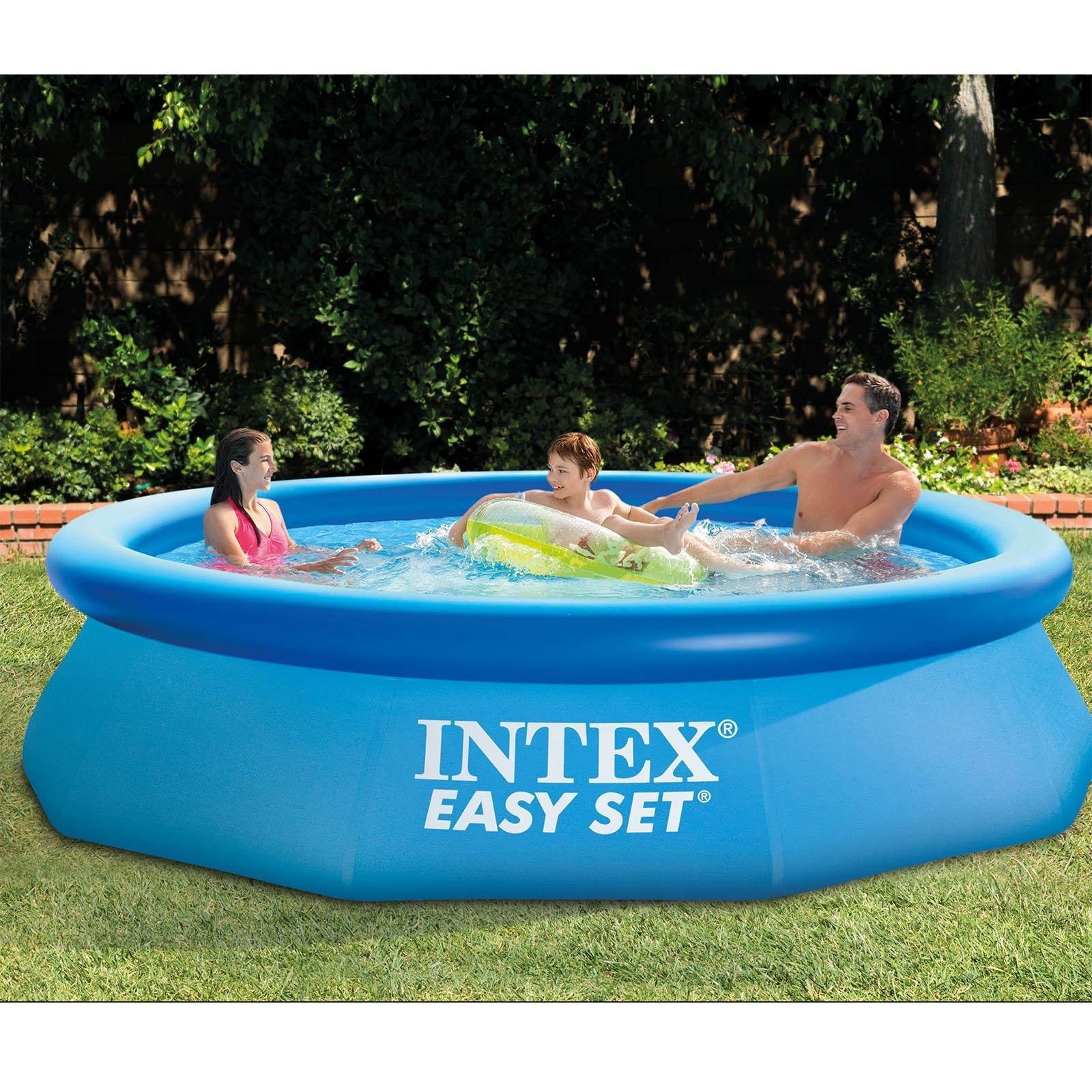 Intex Easy Set 10 Ft x 30 In Above Ground Inflatable Round Swimming Pool