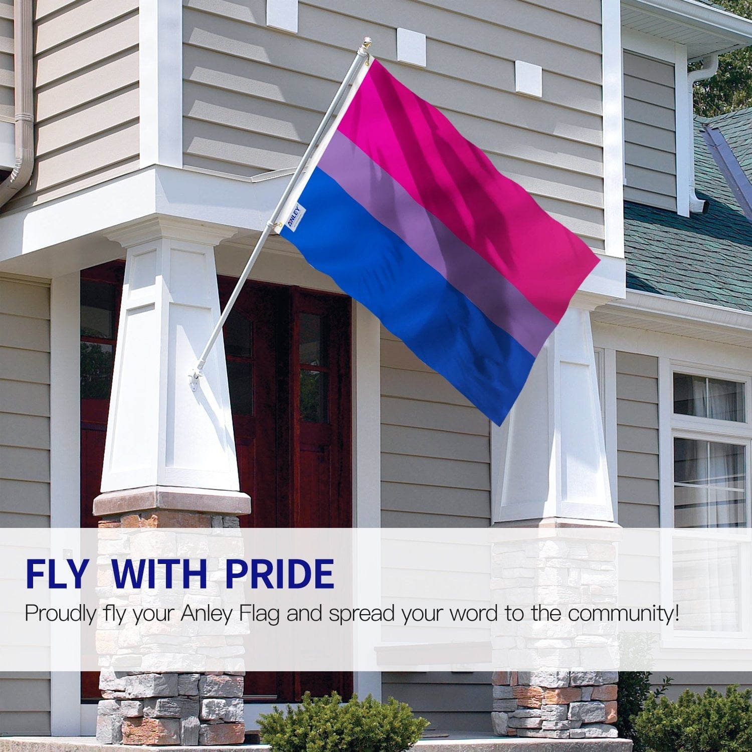 Anley 3x5 Foot Bi Pride Flag - Bisexual Flags Rainbow Flag Polyester