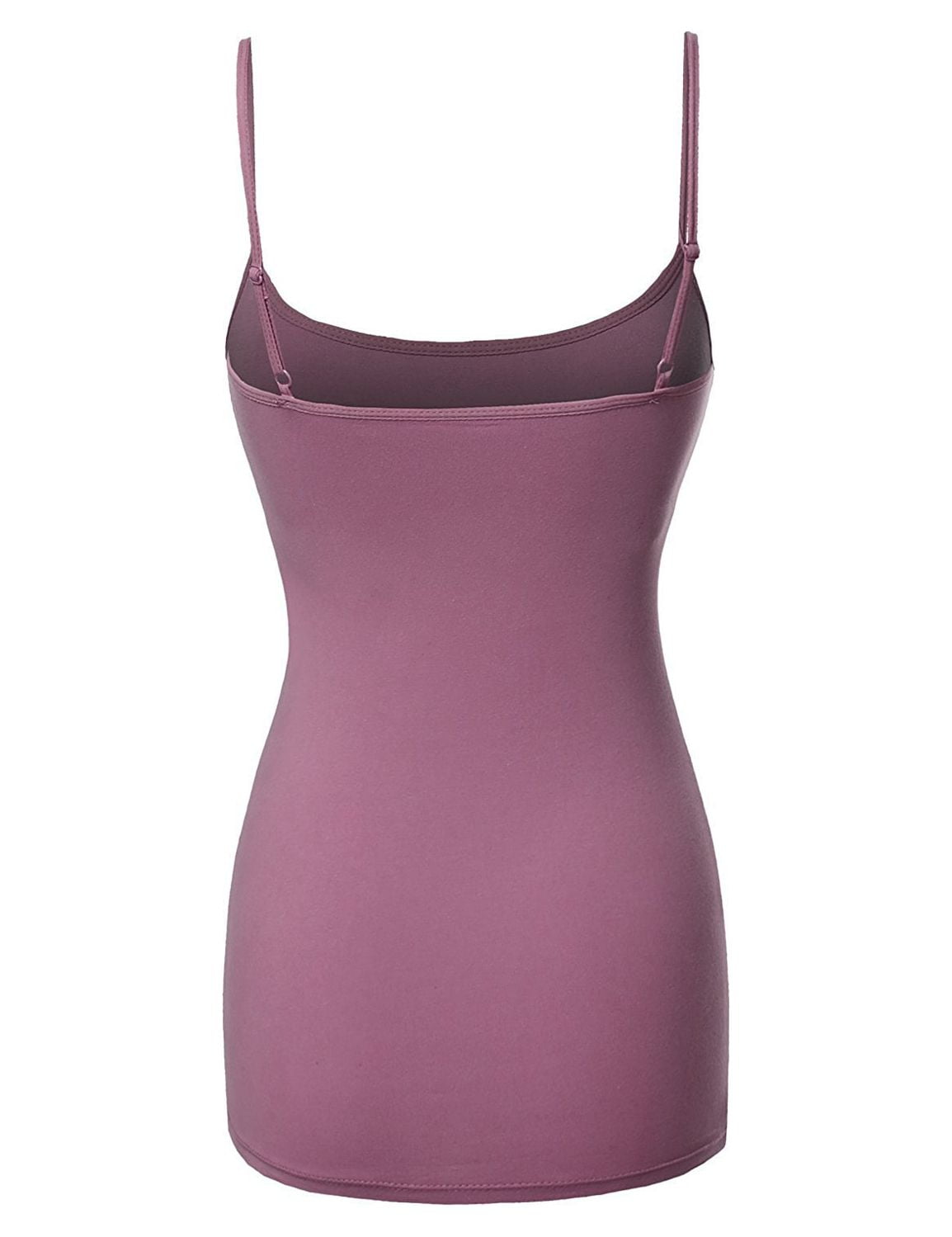 Active Basic Women & Plus Basic Solid Long Length Adjustable Spaghetti Strap Camisoles (4PK - Black/White/Black/White, S)