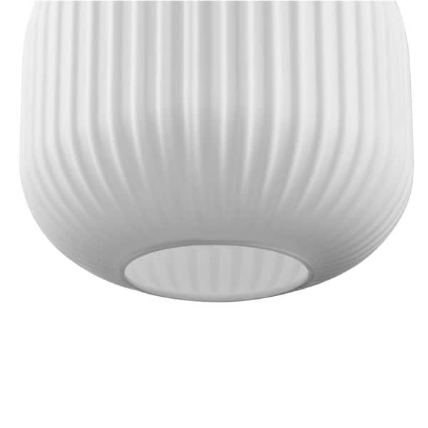 8 in. 1-Light Matte Brass Flush Mount Ceiling Light with Frosted Ribbed Glass Shade