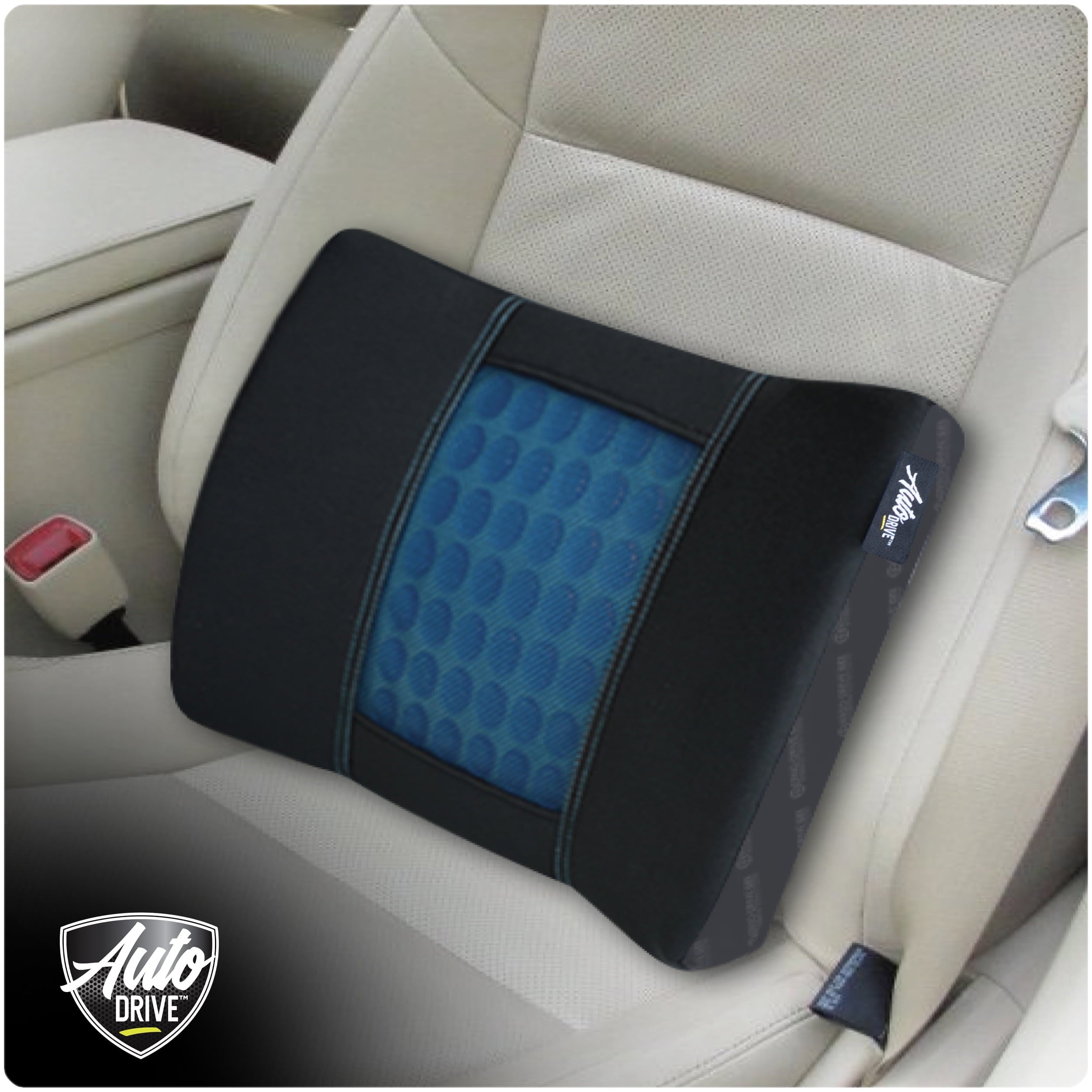 Auto Drive Gel and Memory Foam Lumbar Cushion Black, 40278WDI, 1.19 lbs