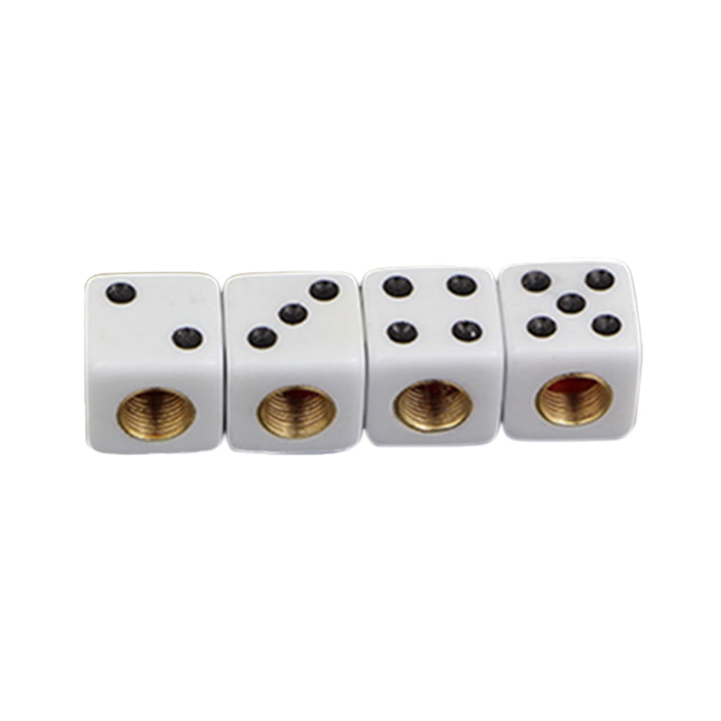 4pcs Dice Shape Car Truck Wheel Tire Air Valve Stem Cover Dust Cap