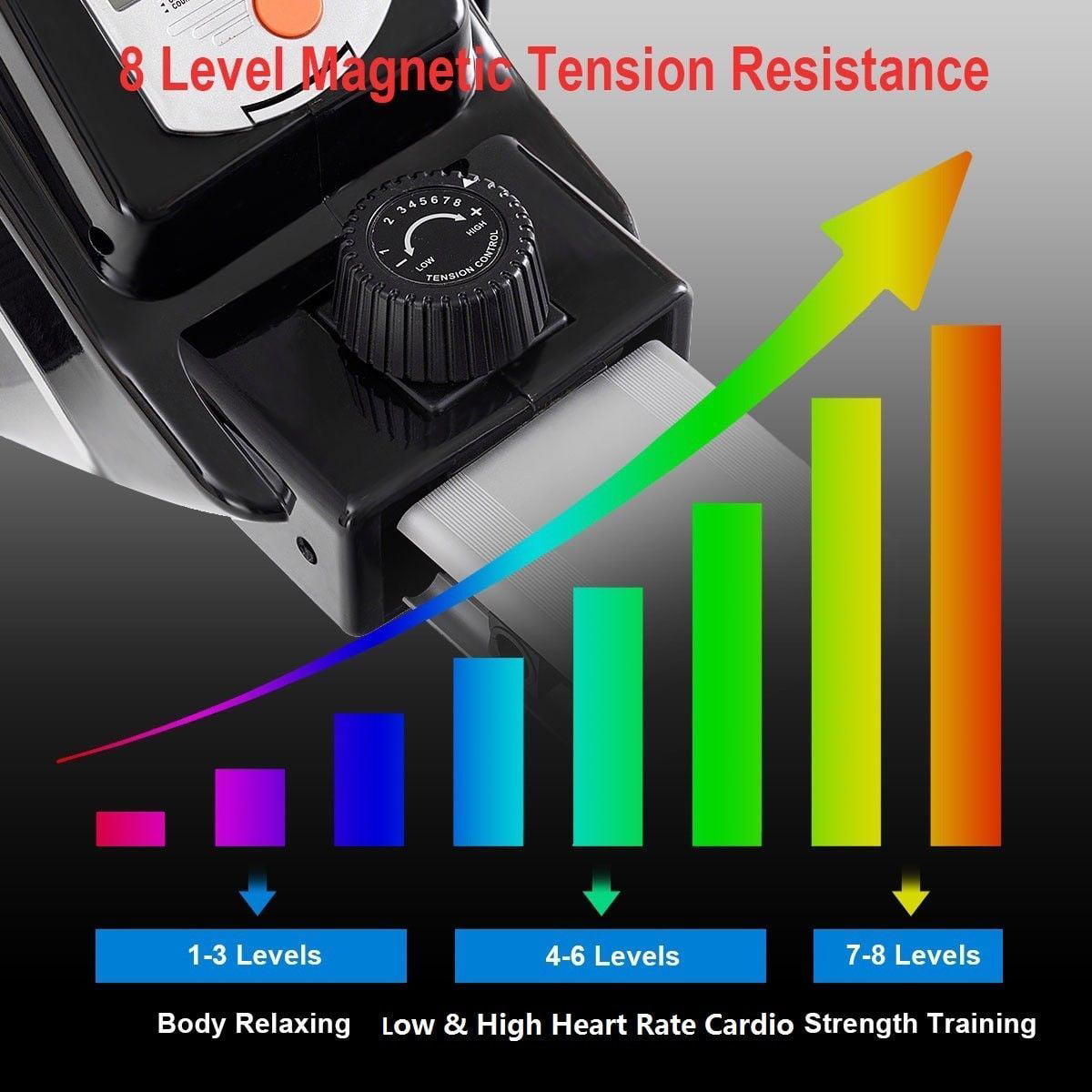 Gymax Folding Magnetic Rowing Machine Rower Exercise Cardio Adjustable Resistance