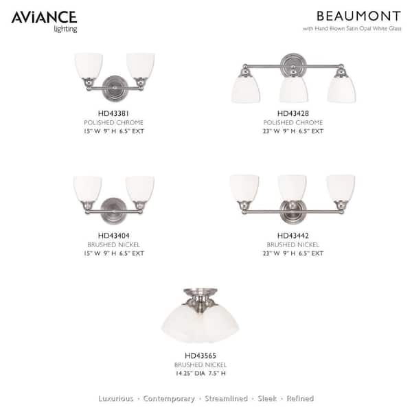 Beaumont 3 Light Brushed Nickel Flush Mount