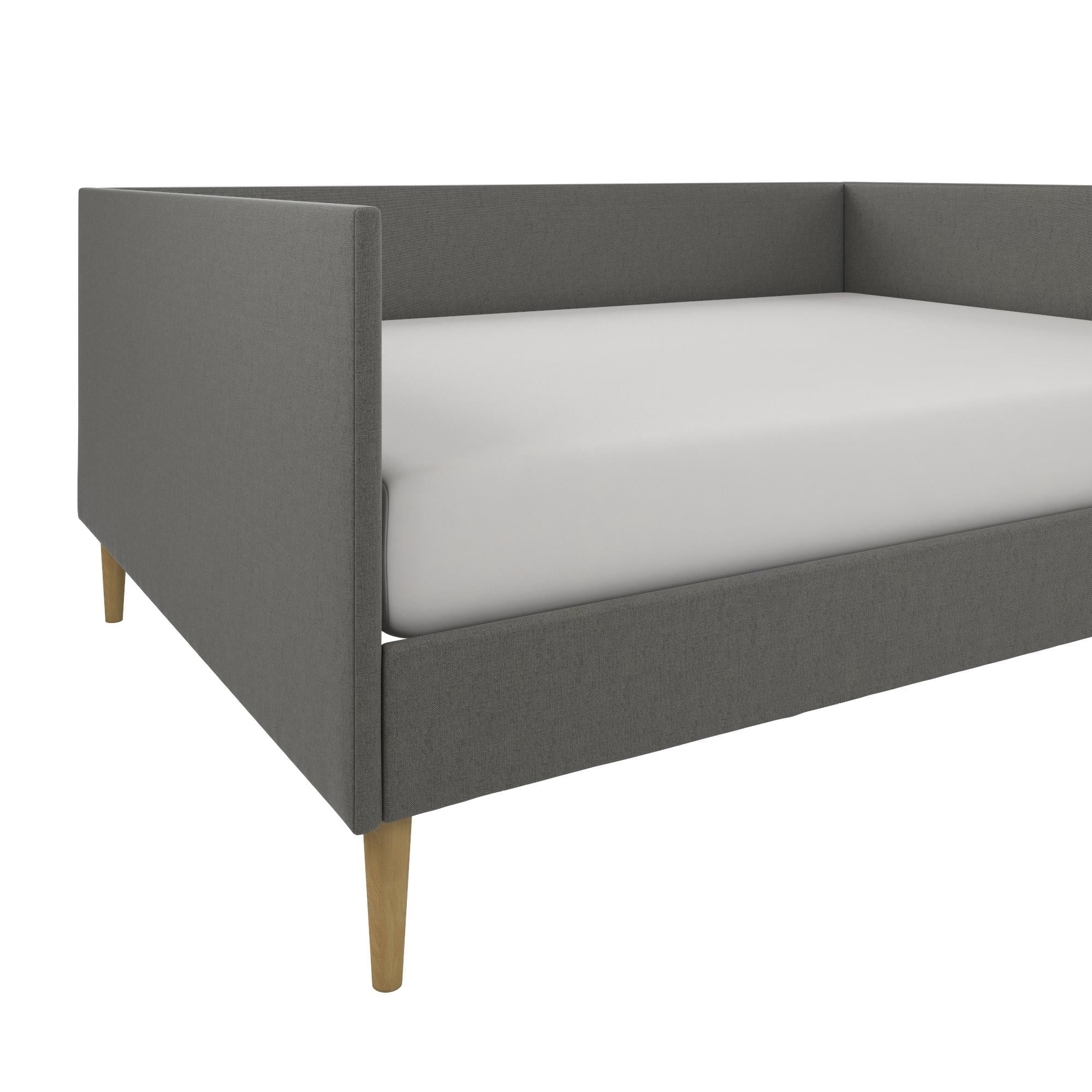 DHP Franklin Mid-Century Upholstered Daybed Frame, Gray Linen, Queen