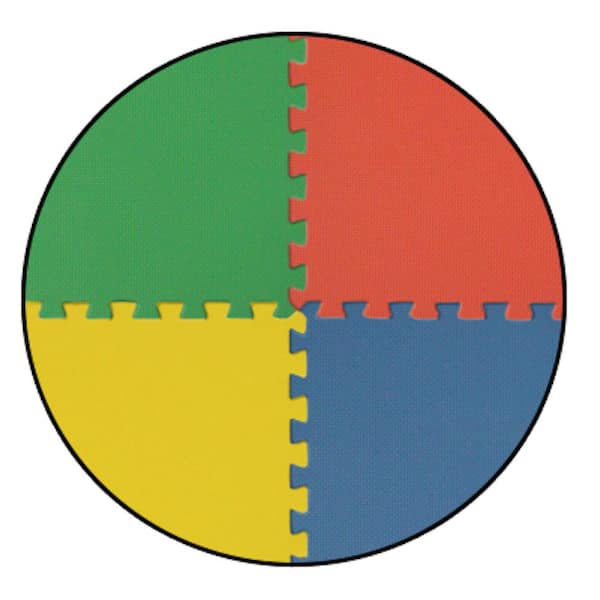 Multicolored 24 in. x 24 in. Interlocking Anti Fatigue Foam Tiles (16 sq. ft./case)