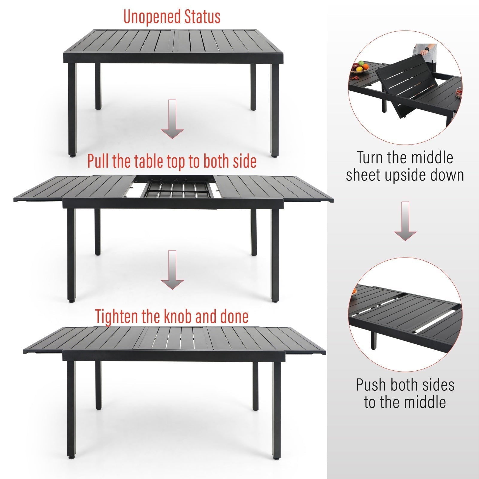 Sophia & William 9 Piece Patio Metal Dining Set Expandable Patio Dining Table and 8 Blue Textilene Chairs