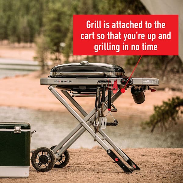 Traveler Portable Propane Gas Grill in Black