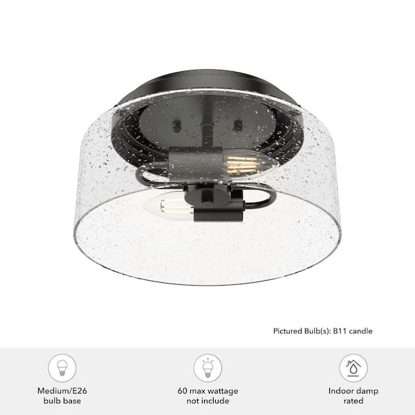 Hartland 12 in. 2 Light Noble Bronze Flush Mount Kitchen Light