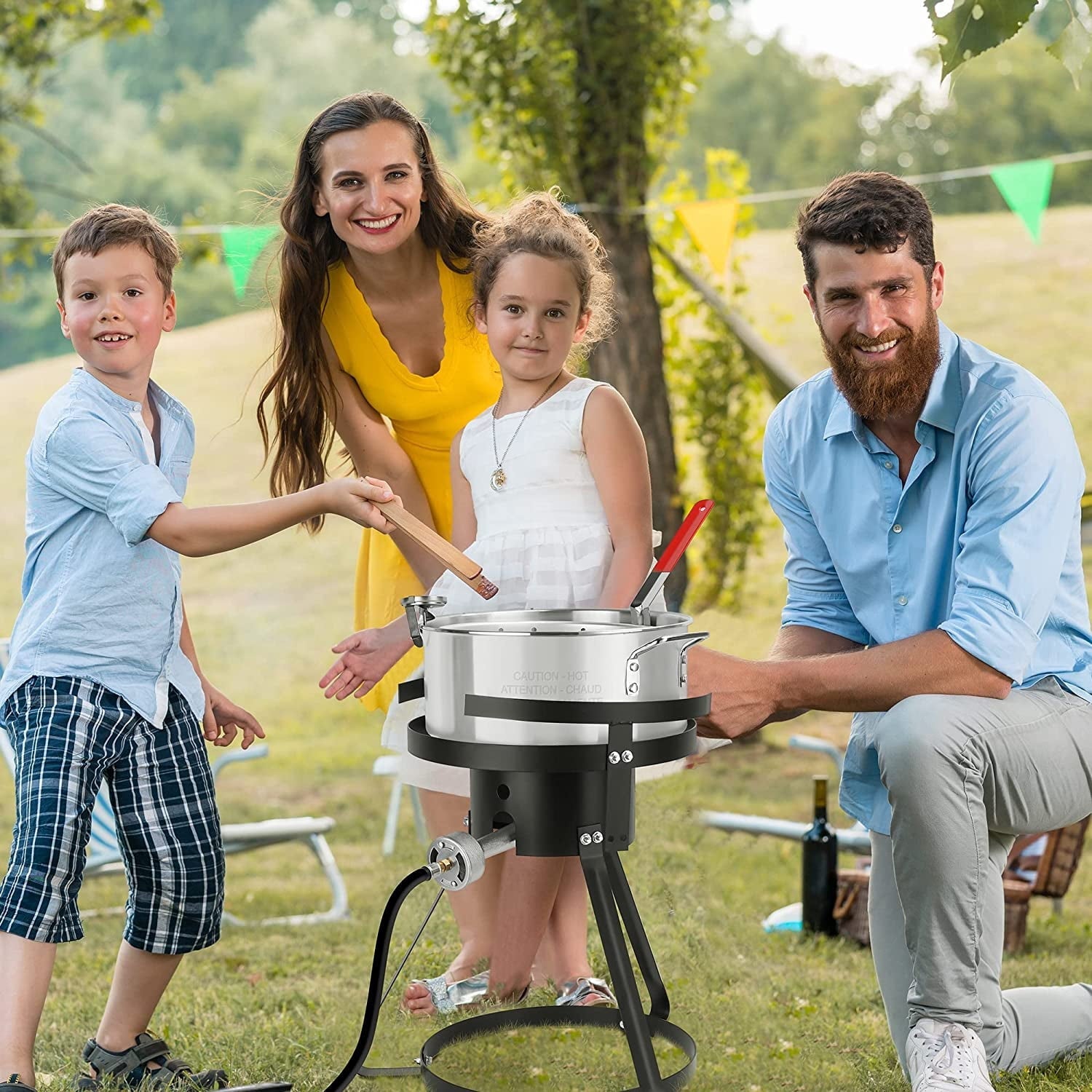 Lafati Aluminum Fish Fryers Set, Cooking Propane Seafood Boiler Steamer Kit with Crawfish Cooker Pot Basket 50000 BTU Gas Burner Heavy Duty Steel Frame 10 Quart Aluminum Stock Pot