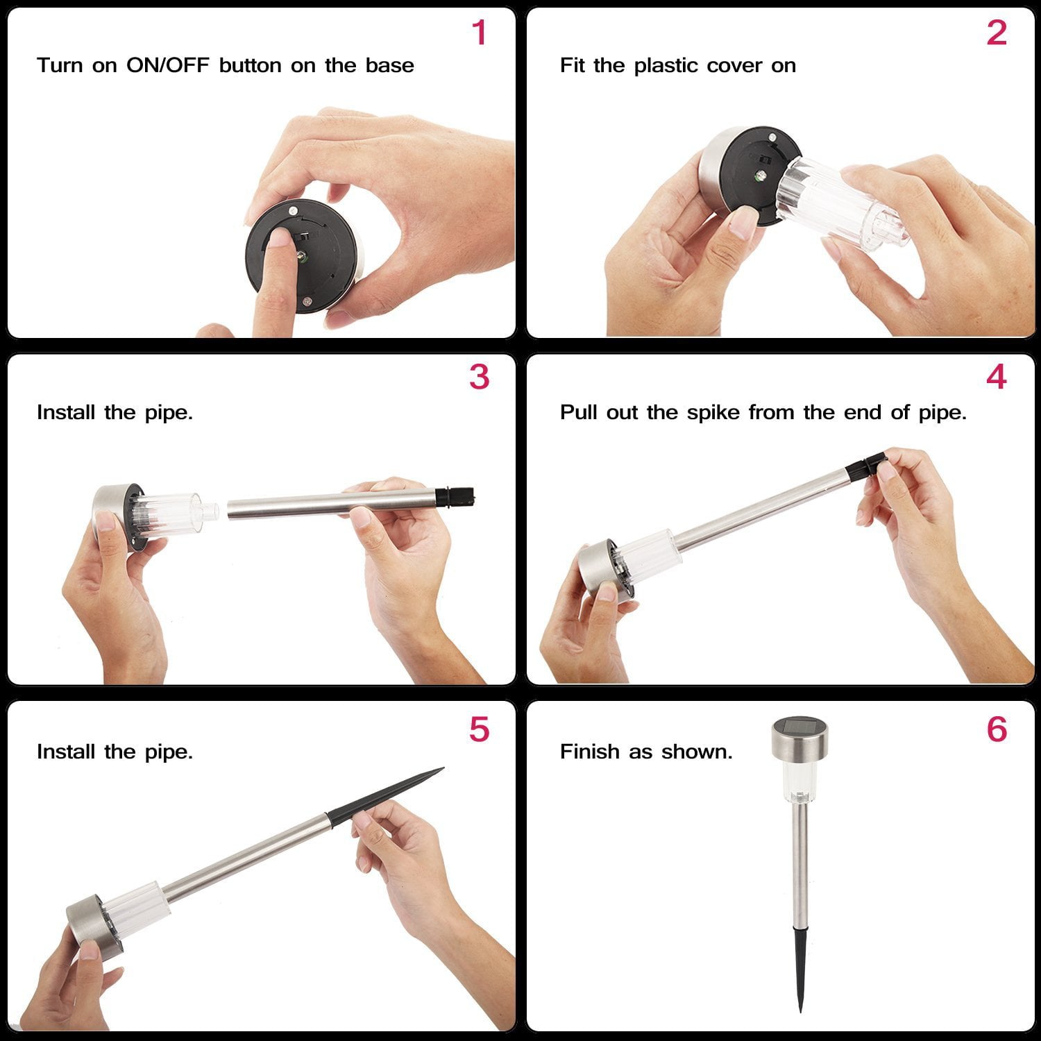 Ktaxon 24 Pack Stainless Steel Led Solar Energy Light Lawn Garden Lamp Landscape Path