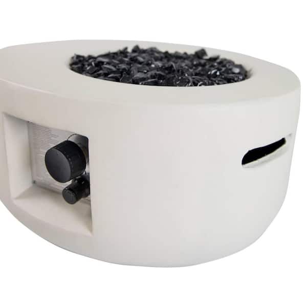 26 in. Carlisle MGO Propane Fire Pit Table with Glass Beads and Cover