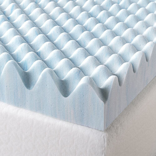 3 Inch Swirl Gel Memory Foam Mattress Topper Air Flow Cooling Pressure Relieving