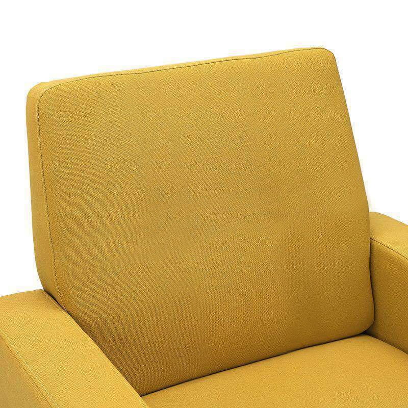 Dazone Modern Accent Fabric Chair Single Sofa Comfy Upholstered Arm Chair Living Room Yellow