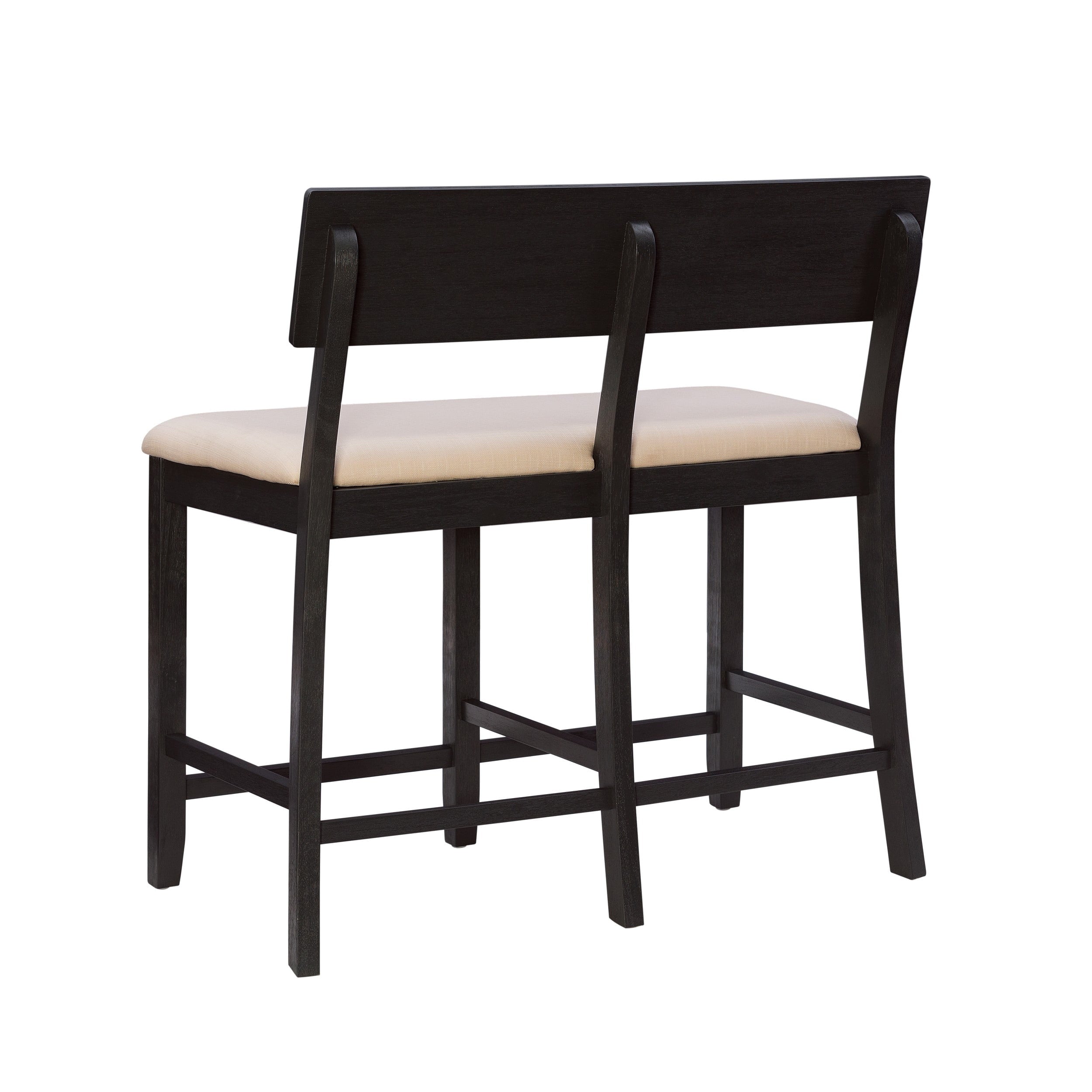 Linon Jamil Counter Height Dining Bench, Dark Charcoal