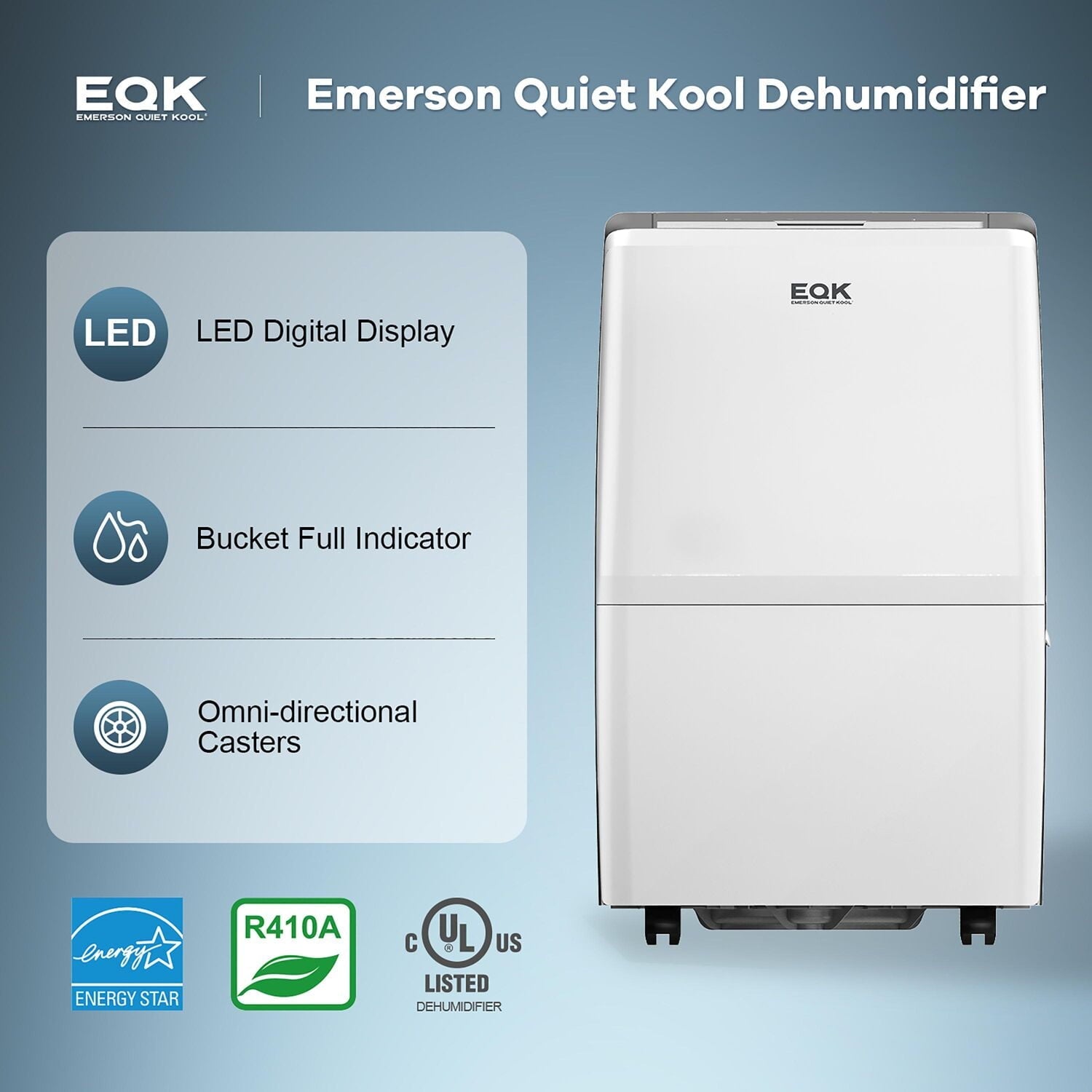 Emerson Quiet Kool 50 Pint Dehumidifier for Rooms Above 80% Humidity