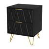 Canddidliike Black Accent Nightstand for Bedroom with 2 Drawers, Modern Mid Century Accent Bedside Tables