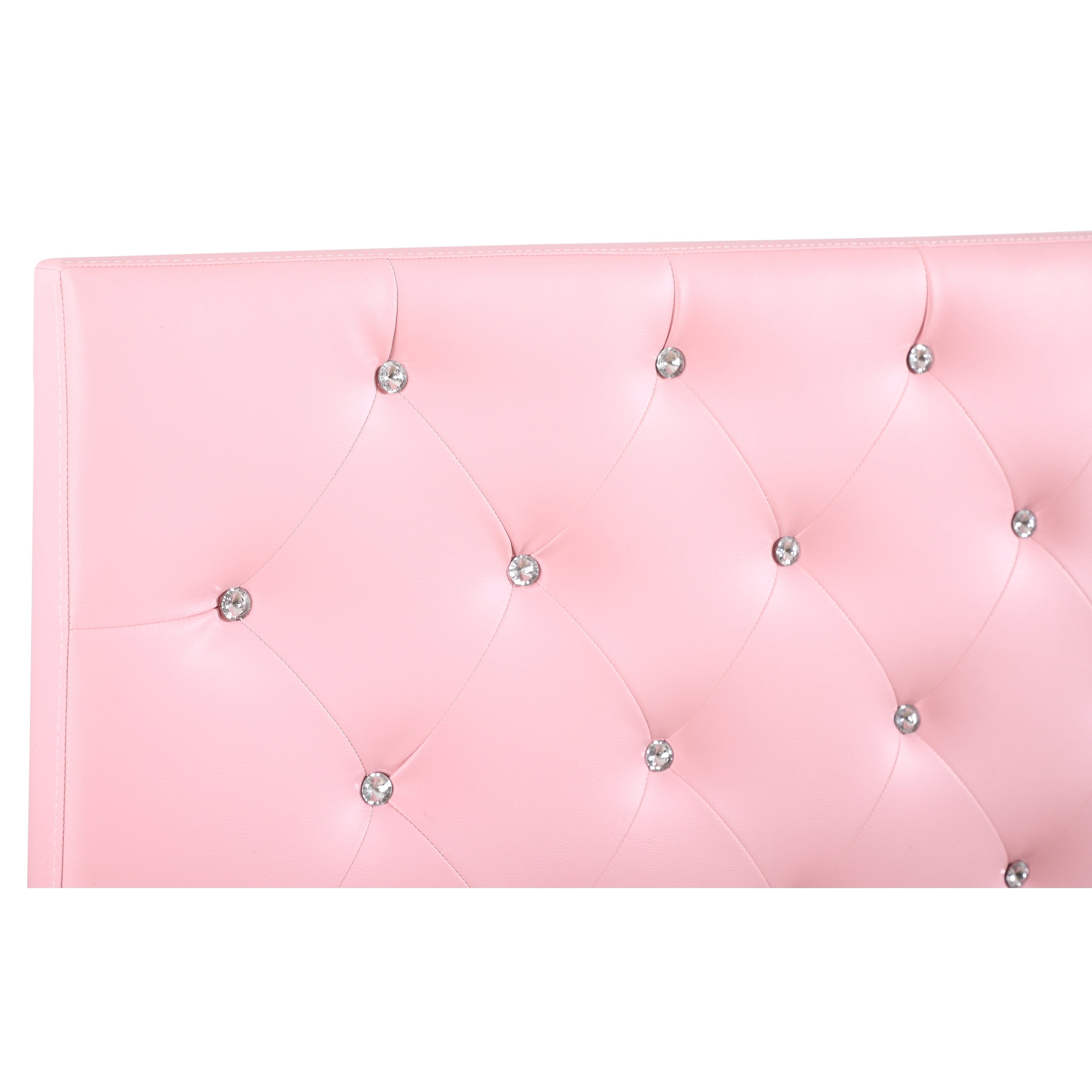 LYKE Home London Pink Jeweled Full Headboard