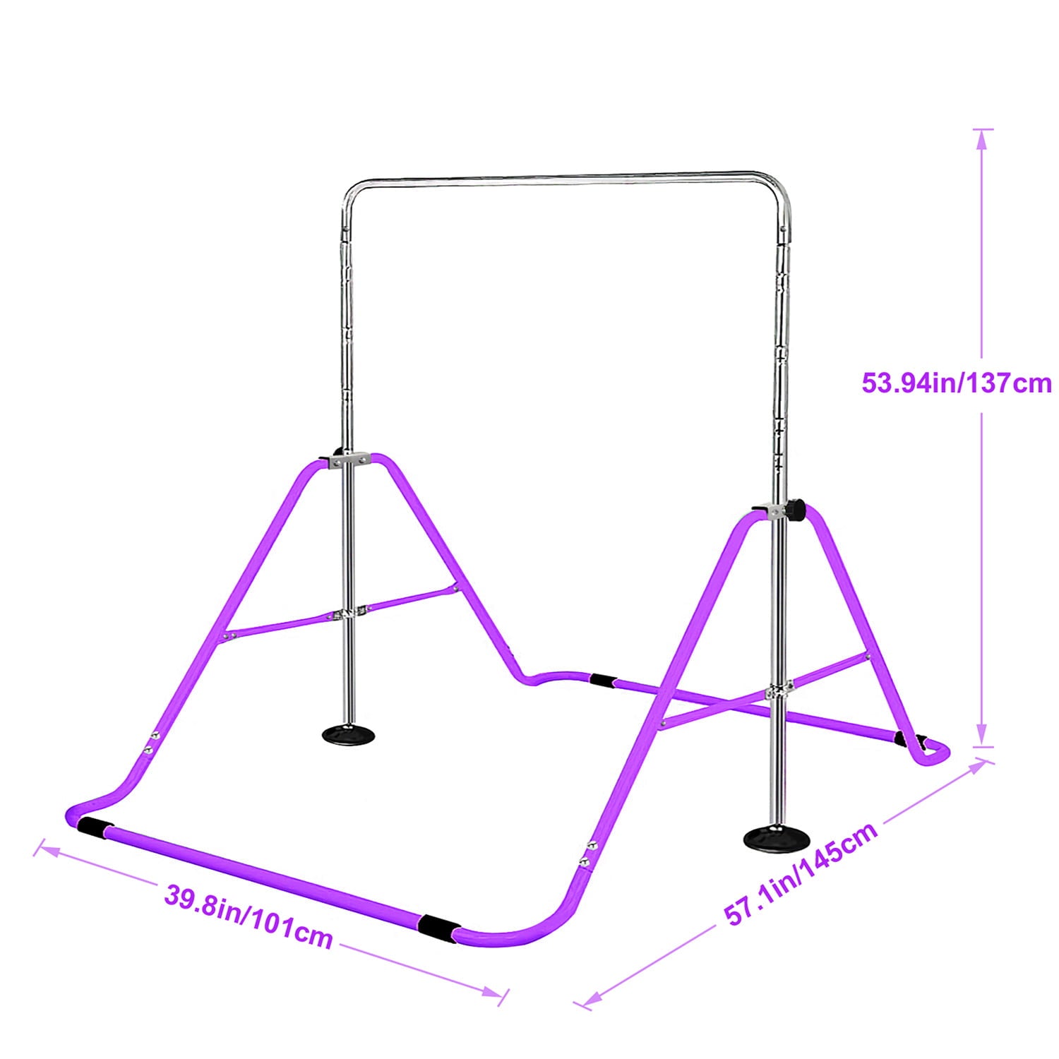Fbsport Gymnastic Bar for Kids,Steel Horizontal Monkey Bar for Home,Training Bar Height Adjustable