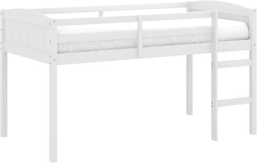 Alexis Twin Loft Bed with Ladder, White