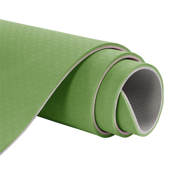 Grass Green High Density TPE Yoga Mat 72 in. L x 24 in. W x 0.24 in. Pilates Exercise Mat Non Slip (12 sq. ft.)
