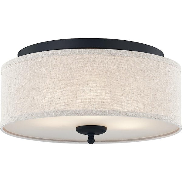 Blanche 16 in. 3-Light Matte Black Flush Mount